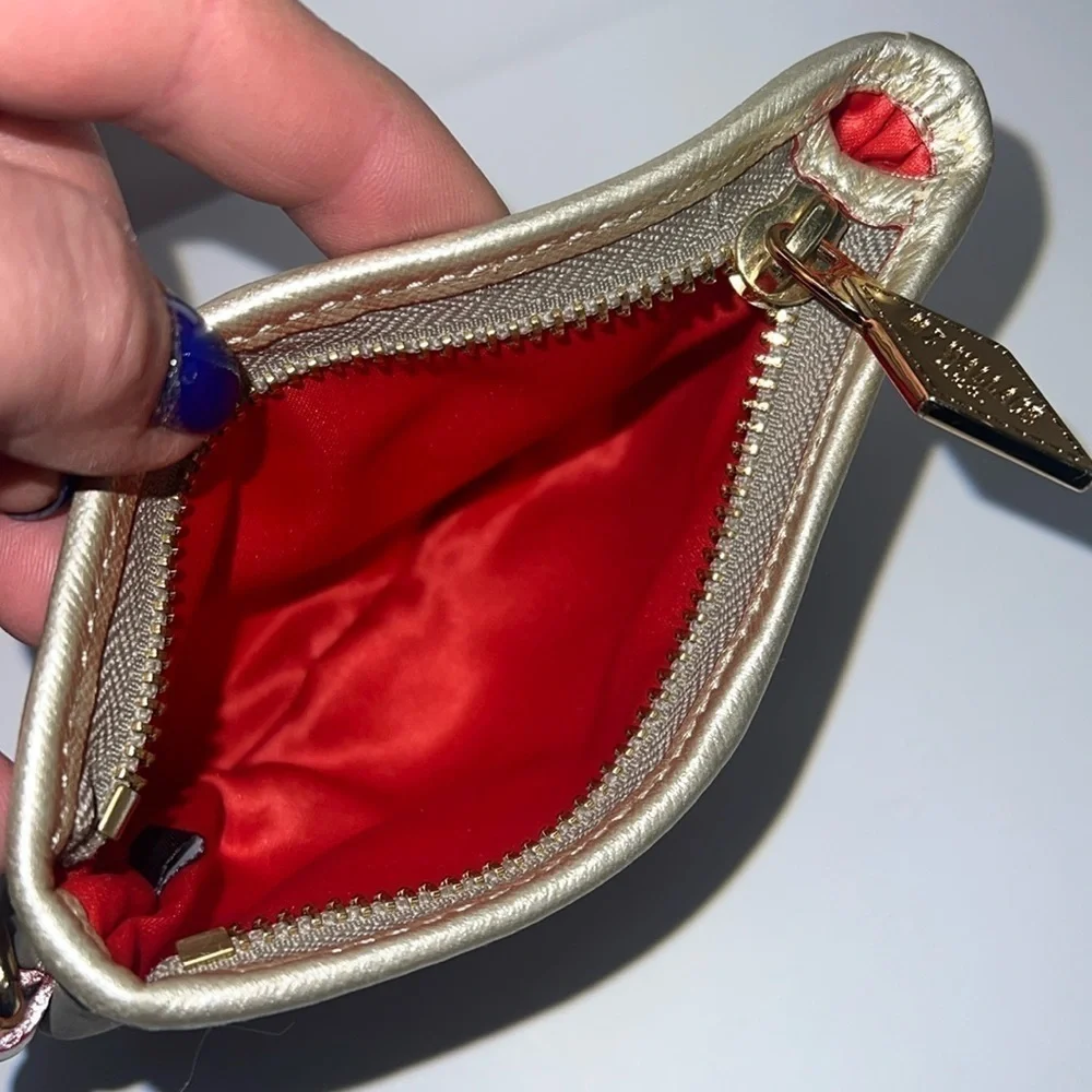 MZ Wallace Khaki Gray Zip Pouch Clutch Bag